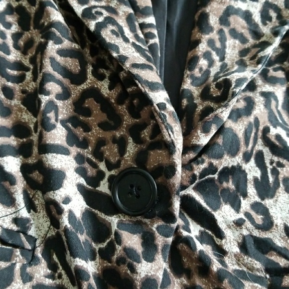 Leopard print 3/4 sleeve blazer - Picture 4 of 6